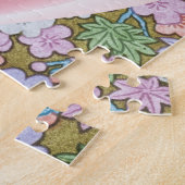 Paasbondsaar met kleurrijke Floral achtergrond Legpuzzel (Zijkant)