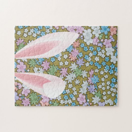 Paasbondsaar met kleurrijke Floral achtergrond Legpuzzel (Horizontaal)