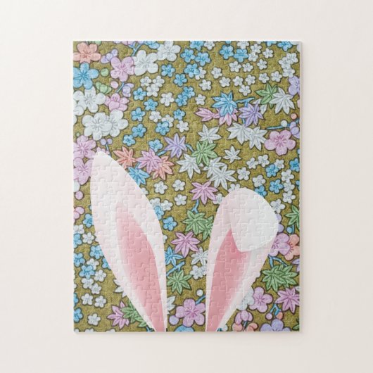 Paasbondsaar met kleurrijke Floral achtergrond Legpuzzel (Verticaal)