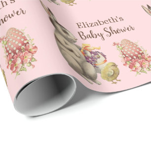 Paasbondskonijn en Baby shower van kippen Cadeaupapier