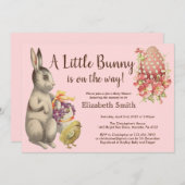 Paasbondskonijn en Baby shower van kippen Kaart (Voorkant / Achterkant)