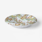 Paasbondskonijnen in een lentestuin papieren kommen (Gebogen)