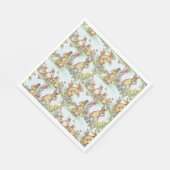 Paasbondskonijnen in een lentestuin servet (Hoek)