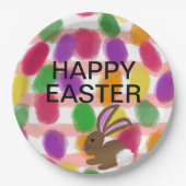 Paasbondskonijnenkooleieren Papieren Bordje (Voorkant)