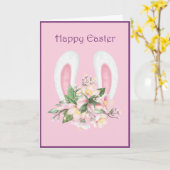 Paasbondsoorten en Waterverf roze bloemen Kaart (Gele Bloem)