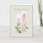 Paasbondsoorten en Waterverf roze bloemen Kaart (Voorkant)