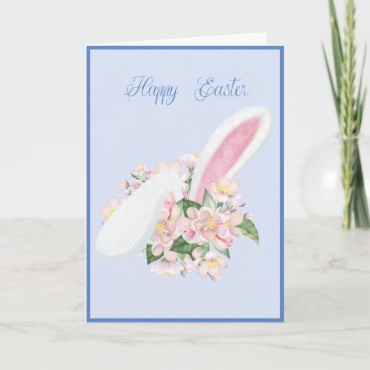Paasbondsoorten en Waterverf roze bloemen Kaart (Voorkant)