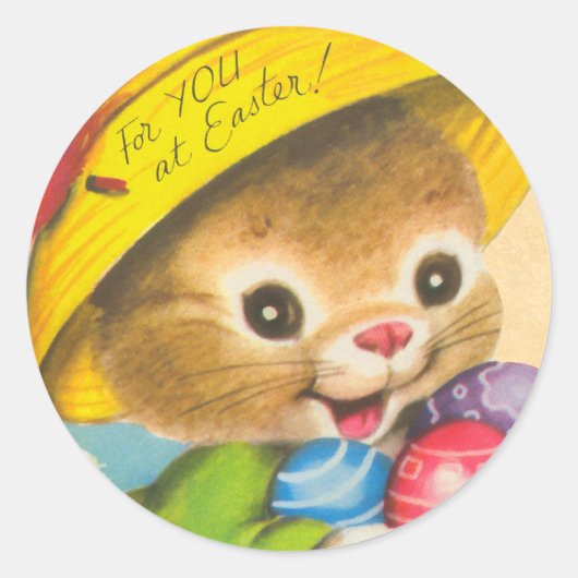 paasbont Kinderen Ronde Sticker (Voorkant)