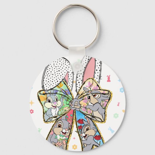 paasboog konijn, retro, vintage sleutelhanger (Voorkant)