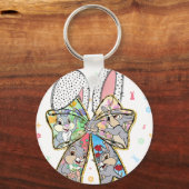 paasboog konijn, retro, vintage sleutelhanger (Voorkant)