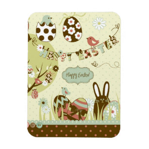 Paasboom en een waslijn met letters magneet