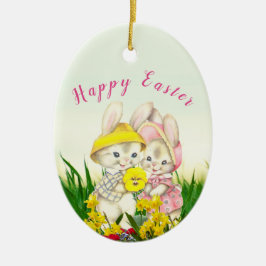 paasboom met Bunny Rabbit Keramisch Ornament