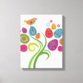 Paasboom met gekleurde eieren en bloemen canvas afdruk (Voorkant)