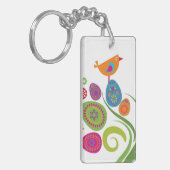 Paasboom met gekleurde eieren en bloemen sleutelhanger (Voorkant Links)