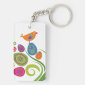 Paasboom met gekleurde eieren en bloemen sleutelhanger (achterkant)