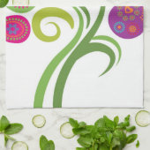 Paasboom met gekleurde eieren en bloemen theedoek (Gevouwen)