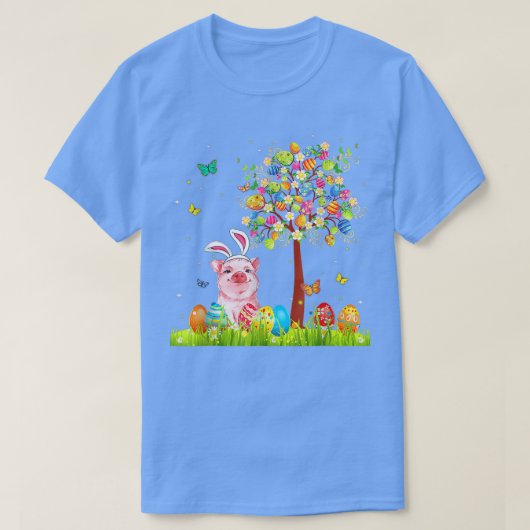 Paasboom voor bunny Pig Easter T-shirt (Design voorkant)