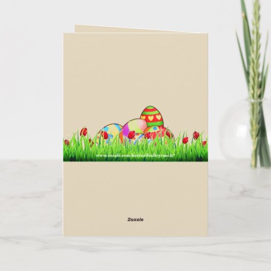 Paasboomkorren Feestdagen Kaart (Achterkant)