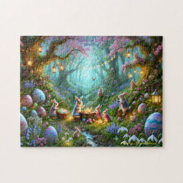 Paasbos, Betoverd Bos, Lente Konijnen Legpuzzel