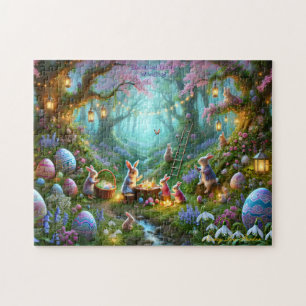 Paasbos, Betoverd Bos, Lente Konijnen Legpuzzel