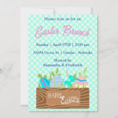 Paasbraal en kleurrijke eieren feestdagenkaart (Voorkant)