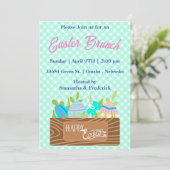 Paasbraal en kleurrijke eieren feestdagenkaart (Staand voorkant)