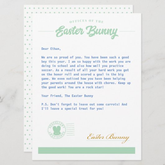 Paasbrief Feestdagenkaart (Voorkant / Achterkant)