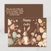 Paasbriefkaart met chocolade- en bunkerkleuren briefkaart (Voorkant / Achterkant)