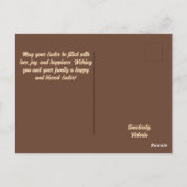 Paasbriefkaart met chocolade- en bunkerkleuren briefkaart (Achterkant)