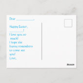 Paasbriefkaart voor kinderen met bunny front briefkaart (Achterkant)