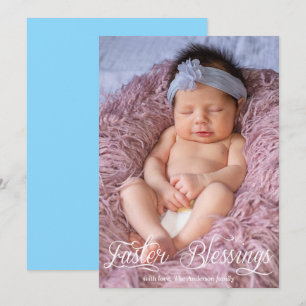 Paasbroekjes babyjongen Blauwe foto Feestdagenkaart