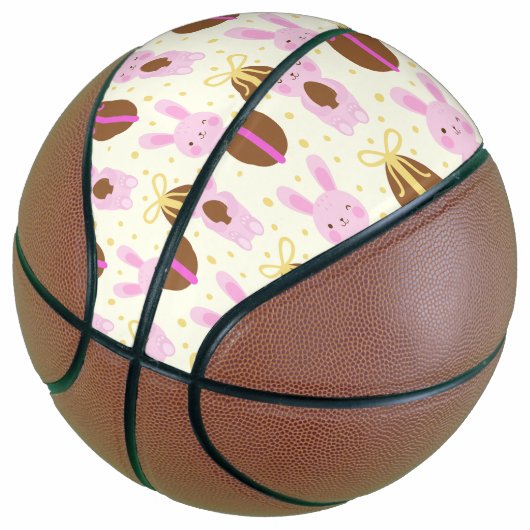 Paasbroodjes en chocolade-eieren mini basketbal (Schuin)