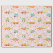 Paasbroodjes in wortel- en eierwagens cadeaupapier (Vlak)