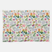 Paasbroodroze en groen schattig veer schort theedoek (Horizontaal)