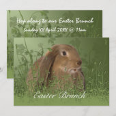 Paasbruin konijn Uitnodiging (Voorkant / Achterkant)