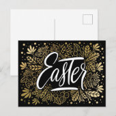 Paasbruin zwart en goud briefkaart (Voorkant / Achterkant)