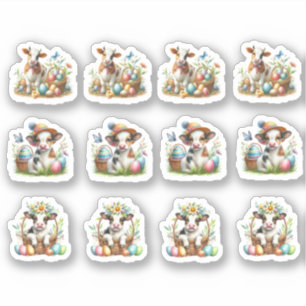 Paasbruine en witte Koeien Sticker