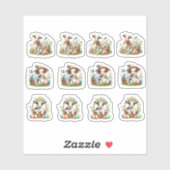 Paasbruine en witte Koeien Sticker (Vel)