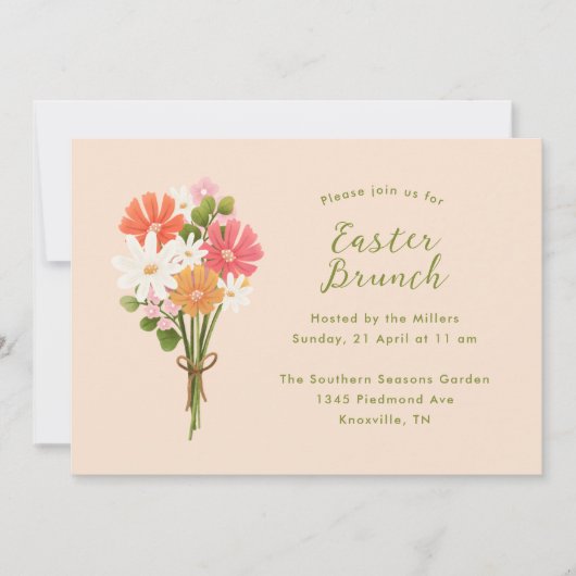 Paasbrunch Bloemen Voorjaarsboeket Kaart (Voorkant)