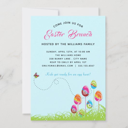 Paasbrunch Bloemenei Modern Aanpasbaar Kaart (Voorkant)