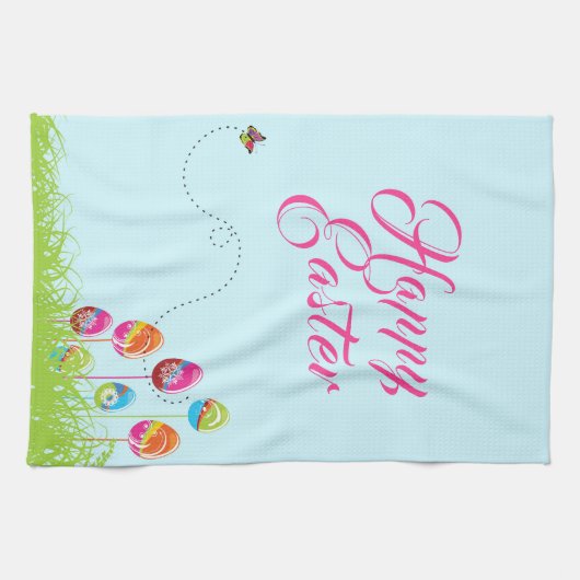 Paasbrunch Bloemeneieren Modern Theedoek (Horizontaal)