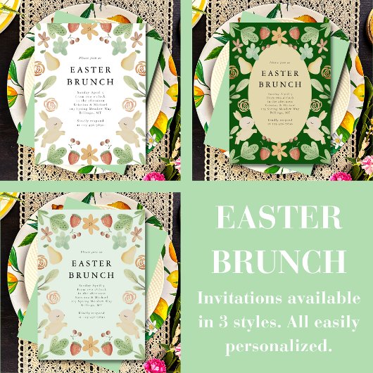 Paasbrunch bloemenfruit kaart