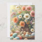 Paasbrunch bloemrijke pastel kaart (Achterkant)