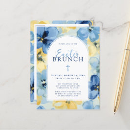 Paasbrunch Christelijk voorjaar Bloemenblauw Briefkaart