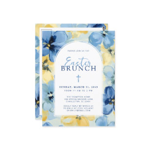 Paasbrunch Christelijk voorjaar Bloemenblauw Briefkaart
