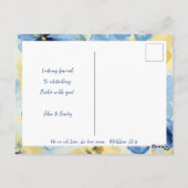 Paasbrunch Christelijk voorjaar Bloemenblauw Briefkaart (Achterkant)