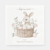 Paasbrunch & Egg Hunt Bunny Basket met eieren Servet (Voorkant)