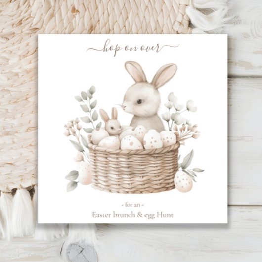 Paasbrunch & Egg Hunt Bunny Basket met eieren Servet