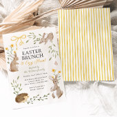 Paasbrunch & Egg Hunt Bunny Spring Bloemen Kaart