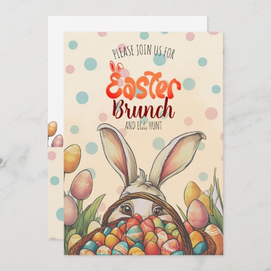 Paasbrunch & Egg Hunt Delight Kaart (Voorkant / Achterkant)